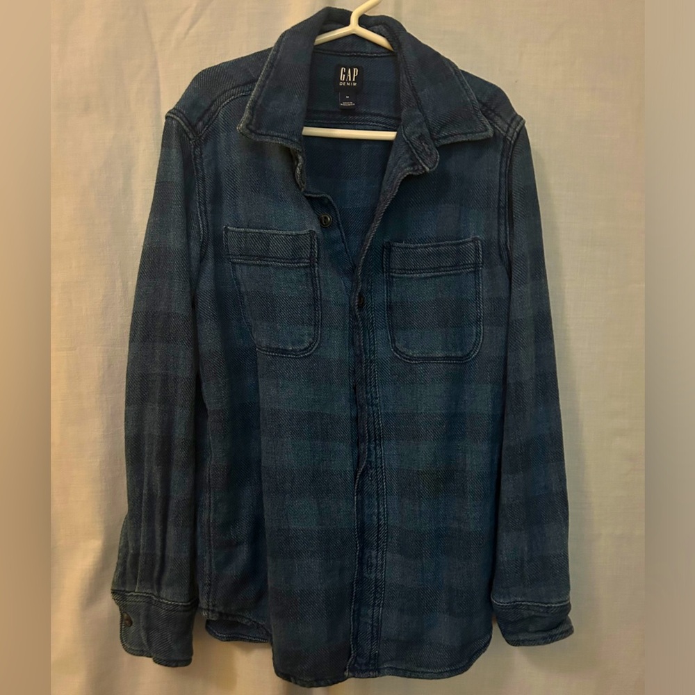 BOYS GAP Blue Flannel Button-down Shirt